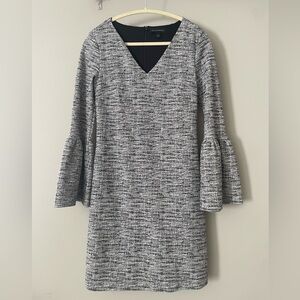 Banana Republic Black, White & Gray Sheath Tweed Dress - Size XS